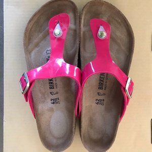 Pink Patent Birkenstock Gizeh sandal 42 NIB